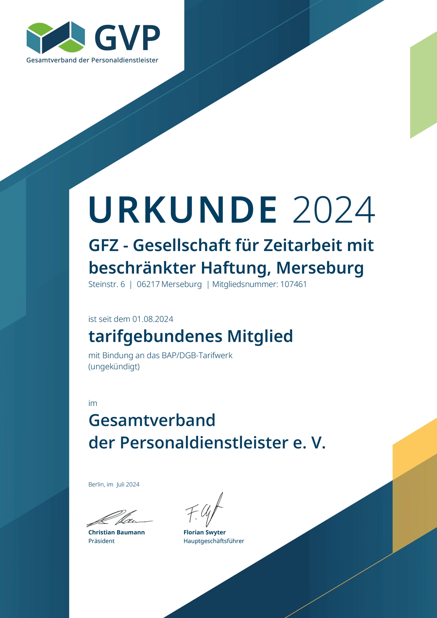 GFZ - Gesellschaft für Zeitarbeit mbH Merseburg aus Merseburg